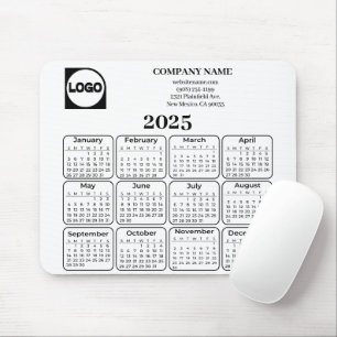 2025 Kalender Aangepaste Bedrijfsnaam & Logo Muismat