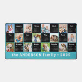 2025 Kalender Aangepaste Blauwgroen Blu Unieke Fot Bureaumat (Voorkant)