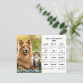 2025 Kalender Aangepaste Foto Huisdier Hond Famili Feestdagenkaart (Staand voorkant)