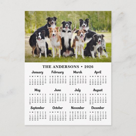 2025 Kalender Aangepaste Foto Huisdier Puppy Hond  Feestdagenkaart (Voorkant)