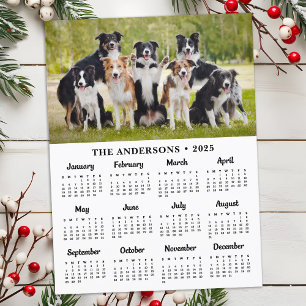 2025 Kalender Aangepaste Foto Huisdier Puppy Hond Feestdagenkaart