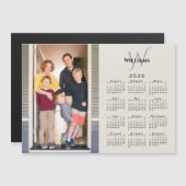 2025 Kalender Aangepaste Foto Monogram Beige Magne (Voorkant / Achterkant)