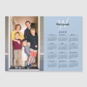 2025 Kalender Aangepaste Foto Monogram Blauwe Magn (Voorkant)
