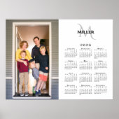 2025 Kalender Aangepaste Foto Monogram Naam op Wit Poster (Voorkant)