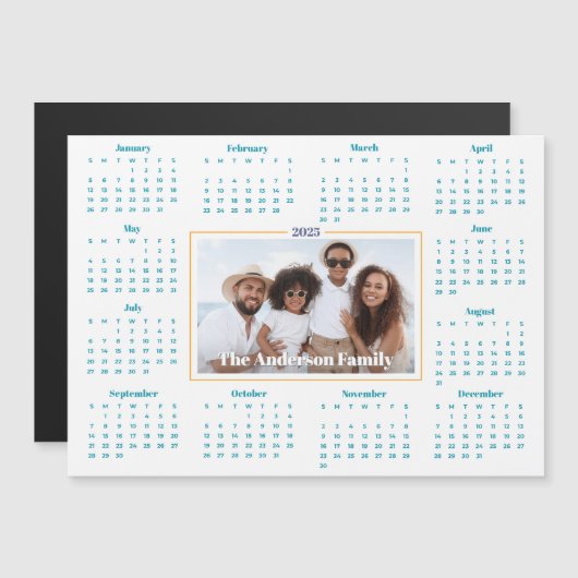 2025 Kalender Aangepaste Fotofamilie Keepsake Magn (Voorkant / Achterkant)
