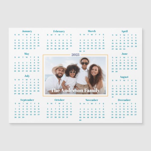 2025 Kalender Aangepaste Fotofamilie Keepsake Magn (Voorkant)