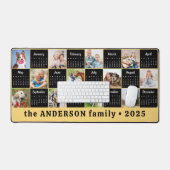 2025 Kalender Aangepaste Geel Unieke Fotocollage Bureaumat (Keyboard & Muis)