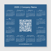 2025 Kalender Aangepaste Zakelijke QR-code Blauwe  (Voorkant)