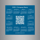 2025 Kalender Aangepaste Zakelijke QR-code Blauwe 