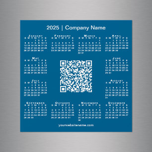2025 Kalender Aangepaste Zakelijke QR-code Blauwe 