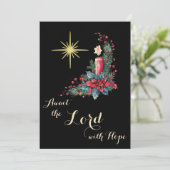 2025 Kalender Advent Wacht op de Heer Kerstmis Feestdagenkaart (Staand voorkant)