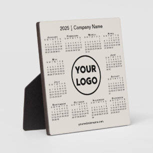 2025 Kalender Bedrijf Logo Beige Business Fotoplaat