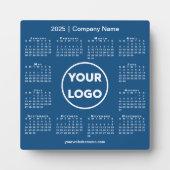 2025 Kalender Bedrijf Logo Blue Business Fotoplaat (Voorkant)