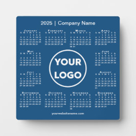 2025 Kalender Bedrijf Logo Blue Business Fotoplaat