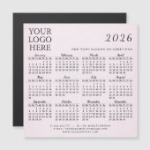 2025 Kalender Bedrijf Logo Business Blush Roze (Voorkant / Achterkant)