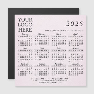 2025 Kalender Bedrijf Logo Business Blush Roze