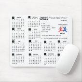 2025 Kalender Bedrijf Logo en Tekst Muismat (Met muis)