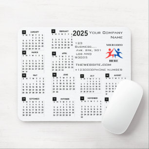 2025 Kalender Bedrijf Logo en Tekst Muismat