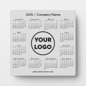 2025 Kalender Bedrijf Logo Grey Business Fotoplaat (Voorkant)