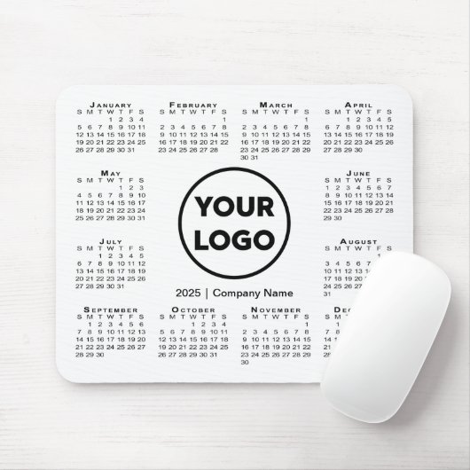 2025 Kalender Bedrijf Logo Muismat (Met muis)