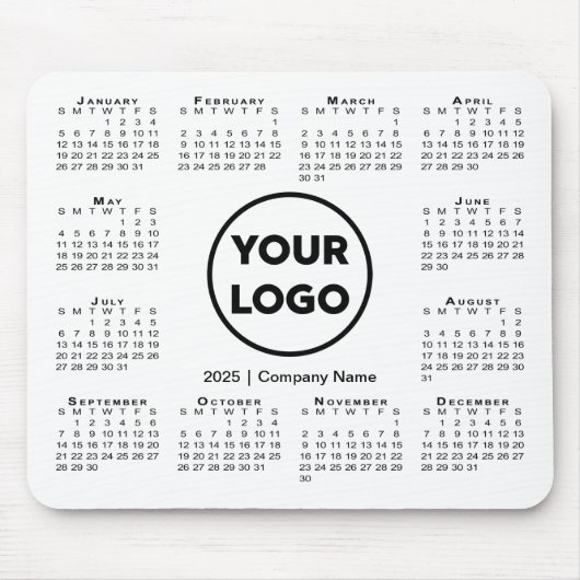 2025 Kalender Bedrijf Logo Muismat (Voorkant)