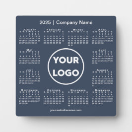 2025 Kalender Bedrijf Logo Navy Blue Business Fotoplaat