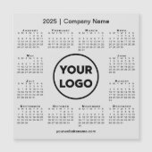 2025 Kalender Bedrijf Logo op Lichtgrijze Magneet (Voorkant)