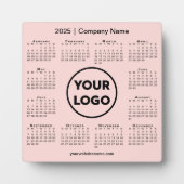 2025 Kalender Bedrijf Logo Pink Business Fotoplaat (Voorkant)