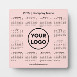 2025 Kalender Bedrijf Logo Pink Business Fotoplaat