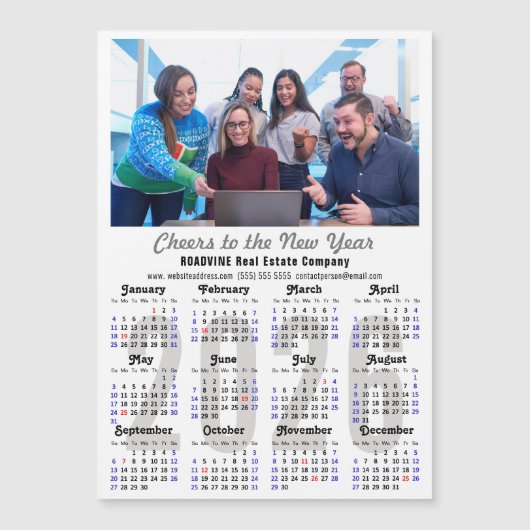 2025 Kalender Bedrijfsfoto Minimalistisch Magnetis (Voorkant)