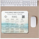 2025 Kalender Bedrijfsnaam Logo QR Code Muismat<br><div class="desc">Deze 2025-Muismat - Serene Ocean Calendar Business Name Logo QR Code pakt nogal wat - heeft een volledige jaarkalender en al uw bedrijfsinformatie - inclusief logo en QR-code. Een handige marketingweggeefactie voor uw klanten met uw bedrijfs-logo en contactgegevens die u gemakkelijk kunt personaliseren, en een handige 2025-agenda voor hen om...</div>