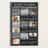 2025 Kalender Black Mod 12 Photo Collage Naam SM Planner (Voorkant)