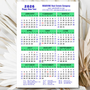 2025 Kalender Blauw Groen Corporate Magnetische Ka