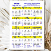 2025 Kalender Blauw Script Eenvoudig Zakelijk Magn
