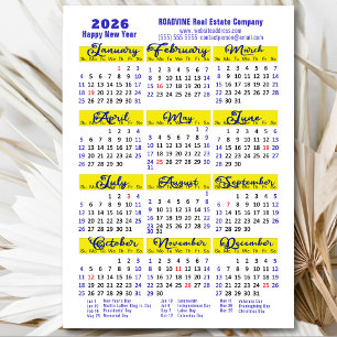 2025 Kalender Blauw Script Eenvoudig Zakelijk Magn