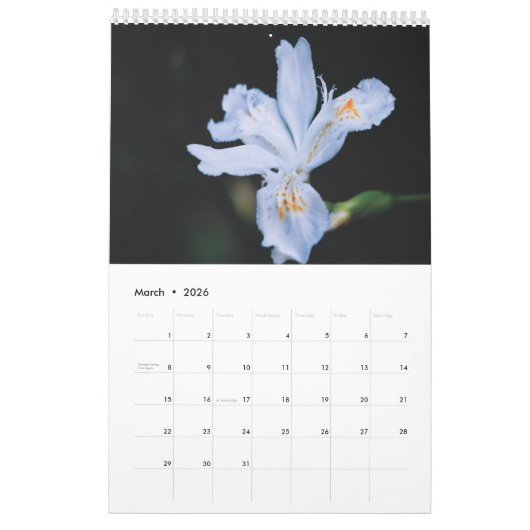 2025 Kalender bloem en nacht (Mar 2026)