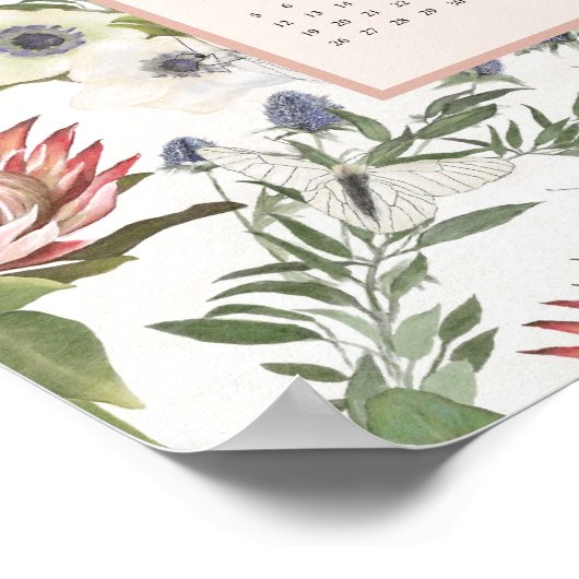 2025 Kalender Bloemen Vlinders Poster (Hoek)