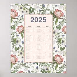 2025 Kalender Bloemen Vlinders Poster