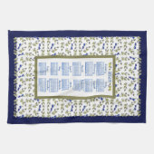 2025 Kalender Blueberry Stem Bladeren Witte Marine Theedoek (Horizontaal)