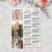 2025 Kalender Blush Roze Goud Aangepaste Foto's Ma