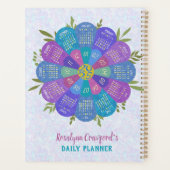 2025 Kalender Boho Paarse Bloem Aangepaste Naam Planner (Achterkant)