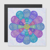 2025 Kalender Boho Paarse Flower Custom Magnet (Voorkant / Achterkant)