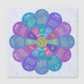 2025 Kalender Boho Paarse Flower Custom Magnet (Voorkant)