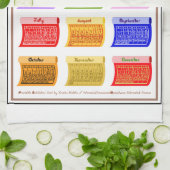 2025 Kalender Bolt Fabric Font 12 Kleurmaanden Theedoek (Gevouwen)