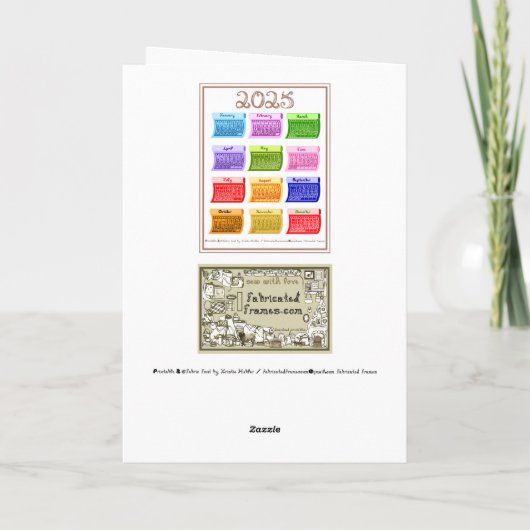 2025 Kalender Bolt Fabric Font 12 Kleurrijke Maand Kaart (Achterkant)