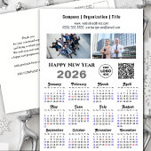 2025 Kalender Business 2 Foto Logo QR Minimalist Feestdagenkaart