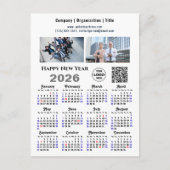 2025 Kalender Business 2 Foto Logo QR Minimalist Feestdagenkaart (Voorkant)