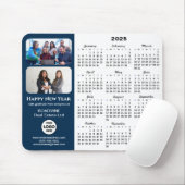 2025 Kalender Business Logo 2 Foto Modern Blauw Muismat (Met muis)