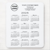2025 Kalender Business Logo en Tekst op Wit Muismat (Voorkant)