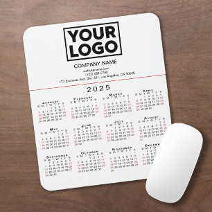 2025 Kalender Business Logo en Tekst op Wit Muismat